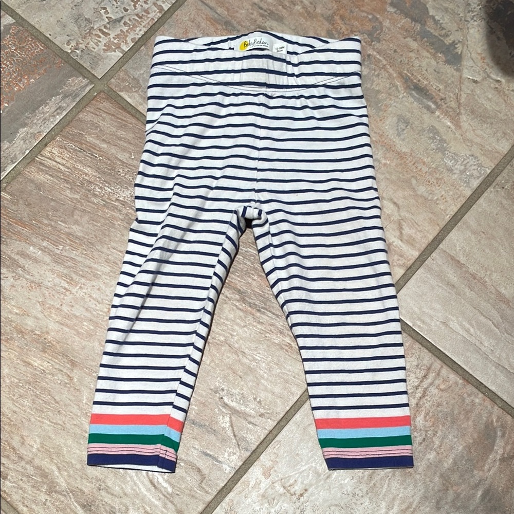 Baby Boden Striped Leggings - Blue, White, and Pink